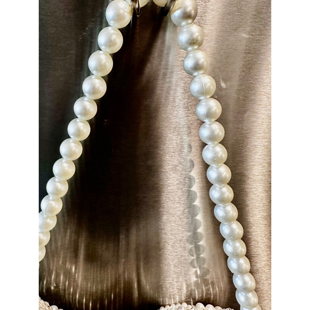 VIRAL INDIA HANDMADE Beaded Pearl Scallop Evening Bag Bridal Wedding Clutch - Picture 5 of 11